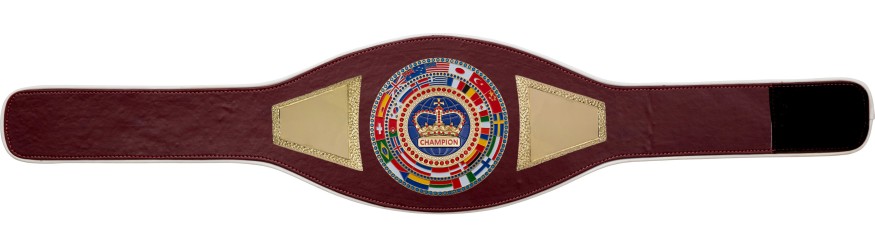 CHAMPIONSHIP BELT PROFLAG2/FLAG/G/BLUECRWN - VARIETY OF LEATHER COLOURS AVAILABLE